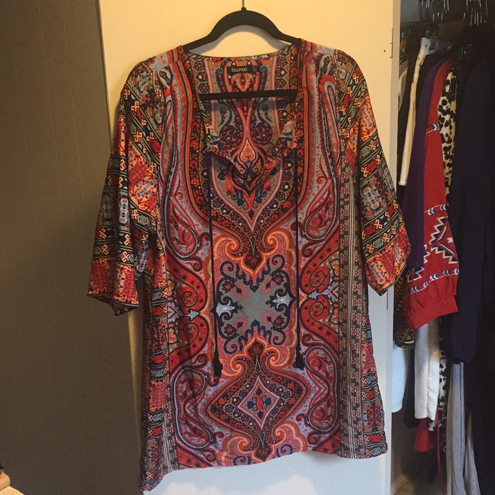 Boohoo Paisley Shift Dress